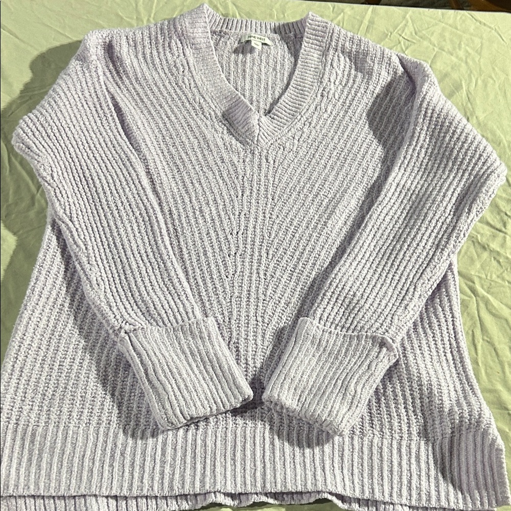 Nine West Lavender V-Neck Sweater